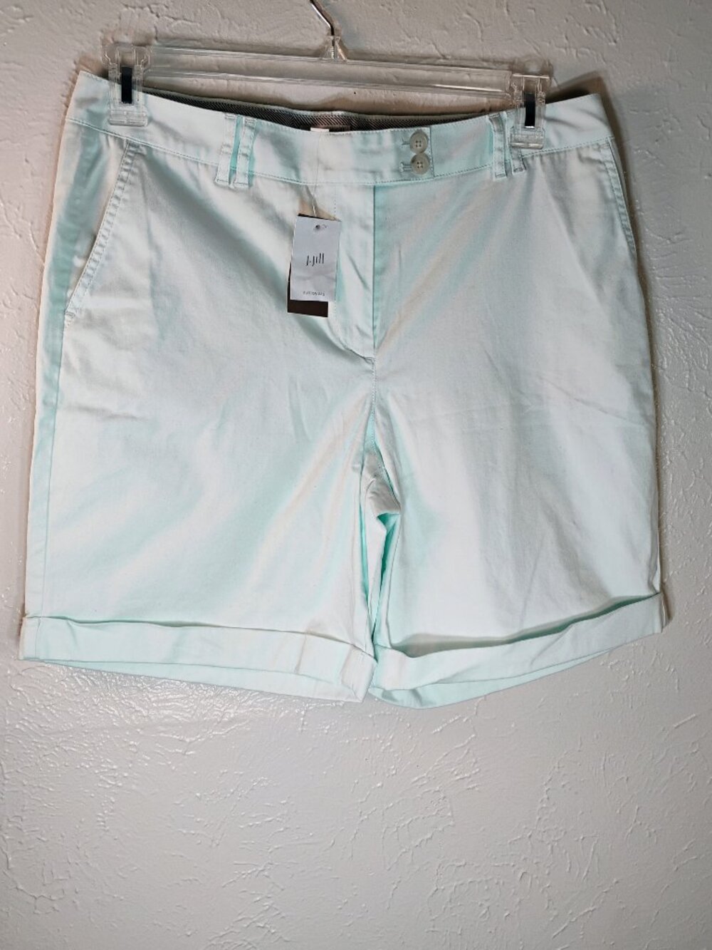 J. Jill Live in Chino Shorts with Pockets Turquoise Size 12 NWT